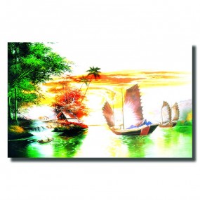 Tranh dán tường Bến Quê